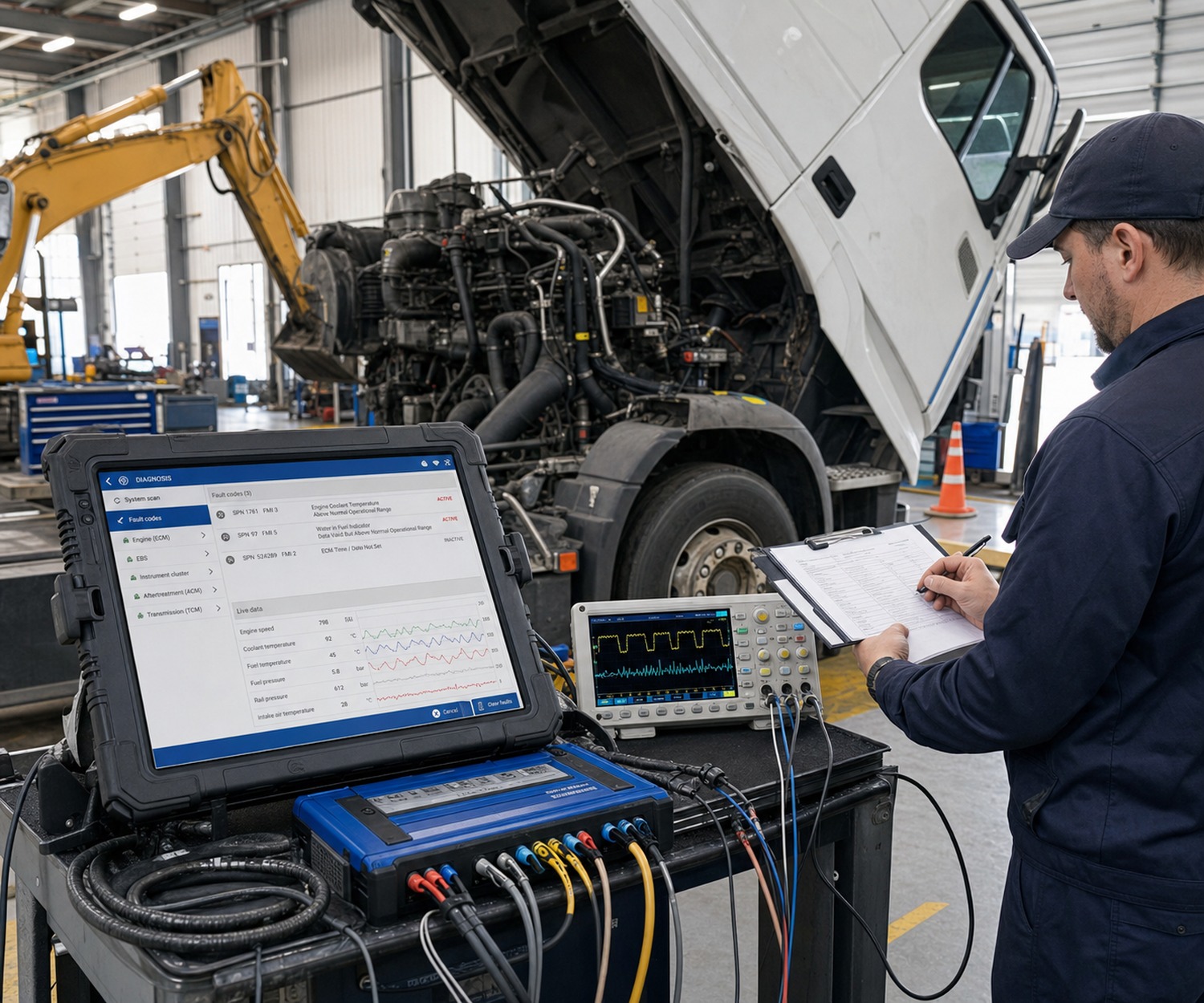 Jaltest an Nutzfahrzeug und Baumaschine